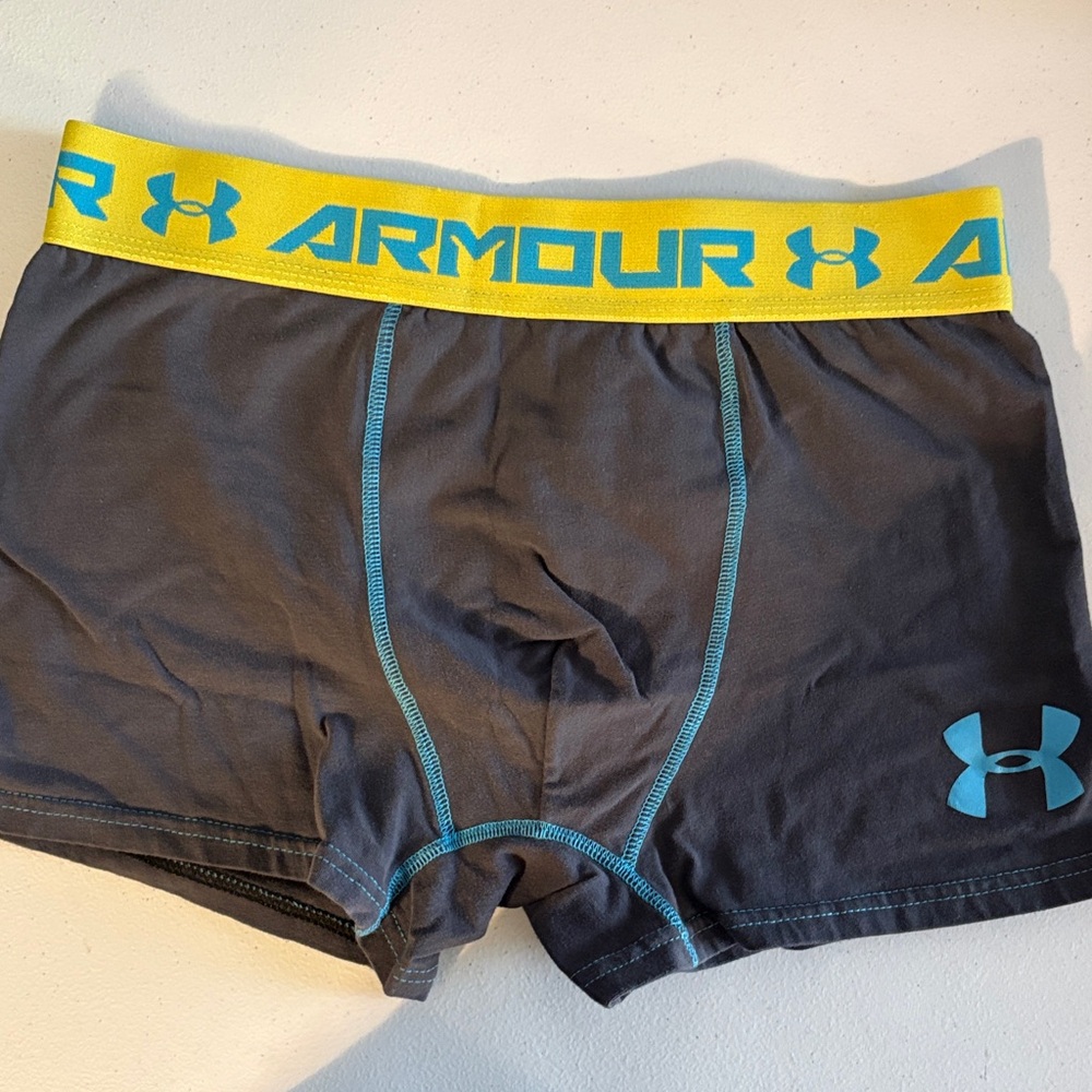 Under Armour Gray Boxer Briefs with Yellow Waistband